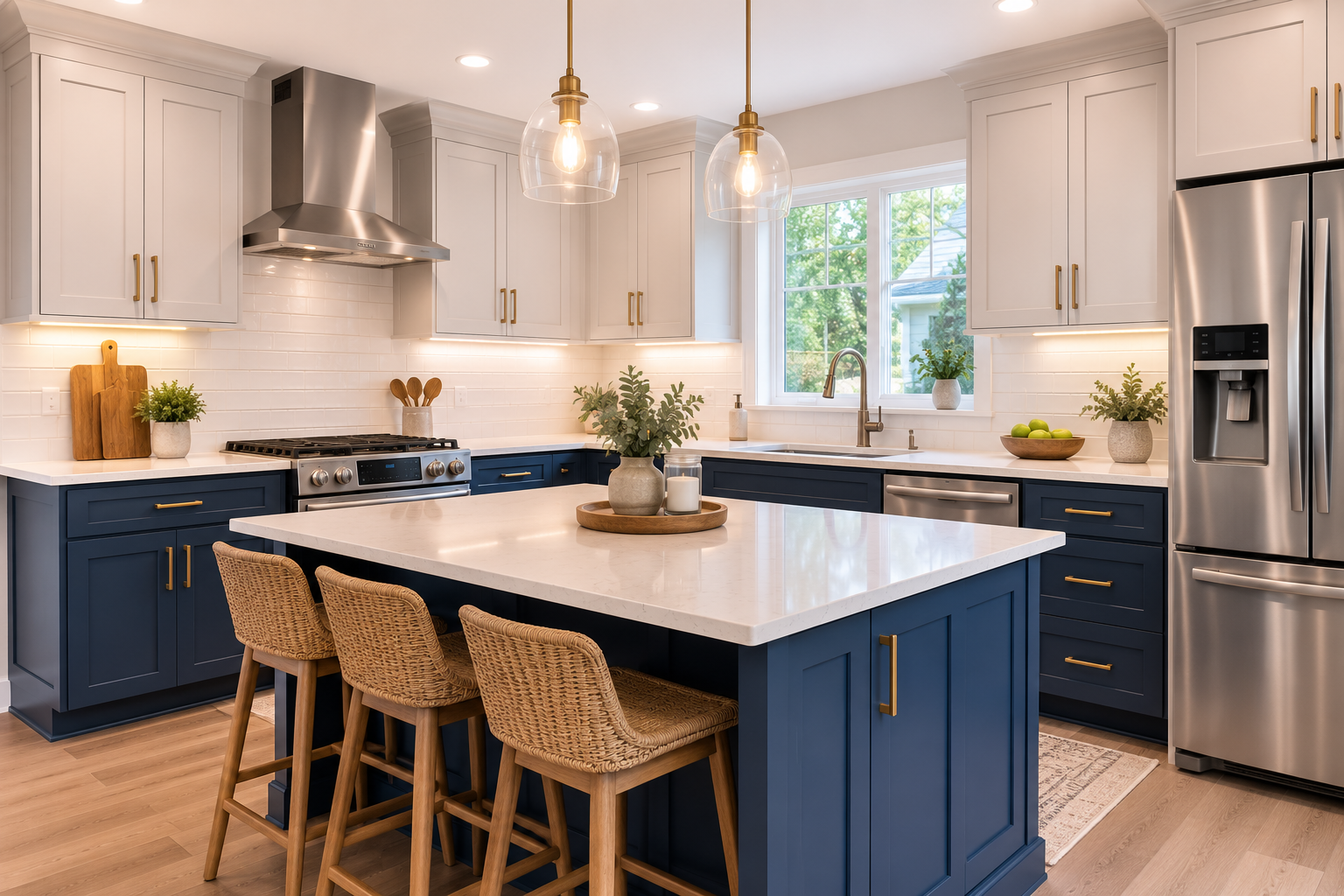 Cabinet painting and refinishing in a Hyannis kitchen