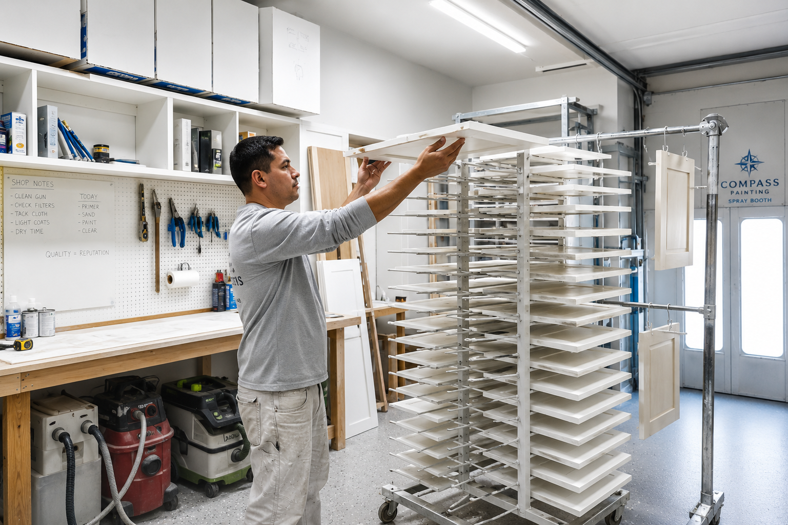 Cabinet spray finishing shop in Hyannis