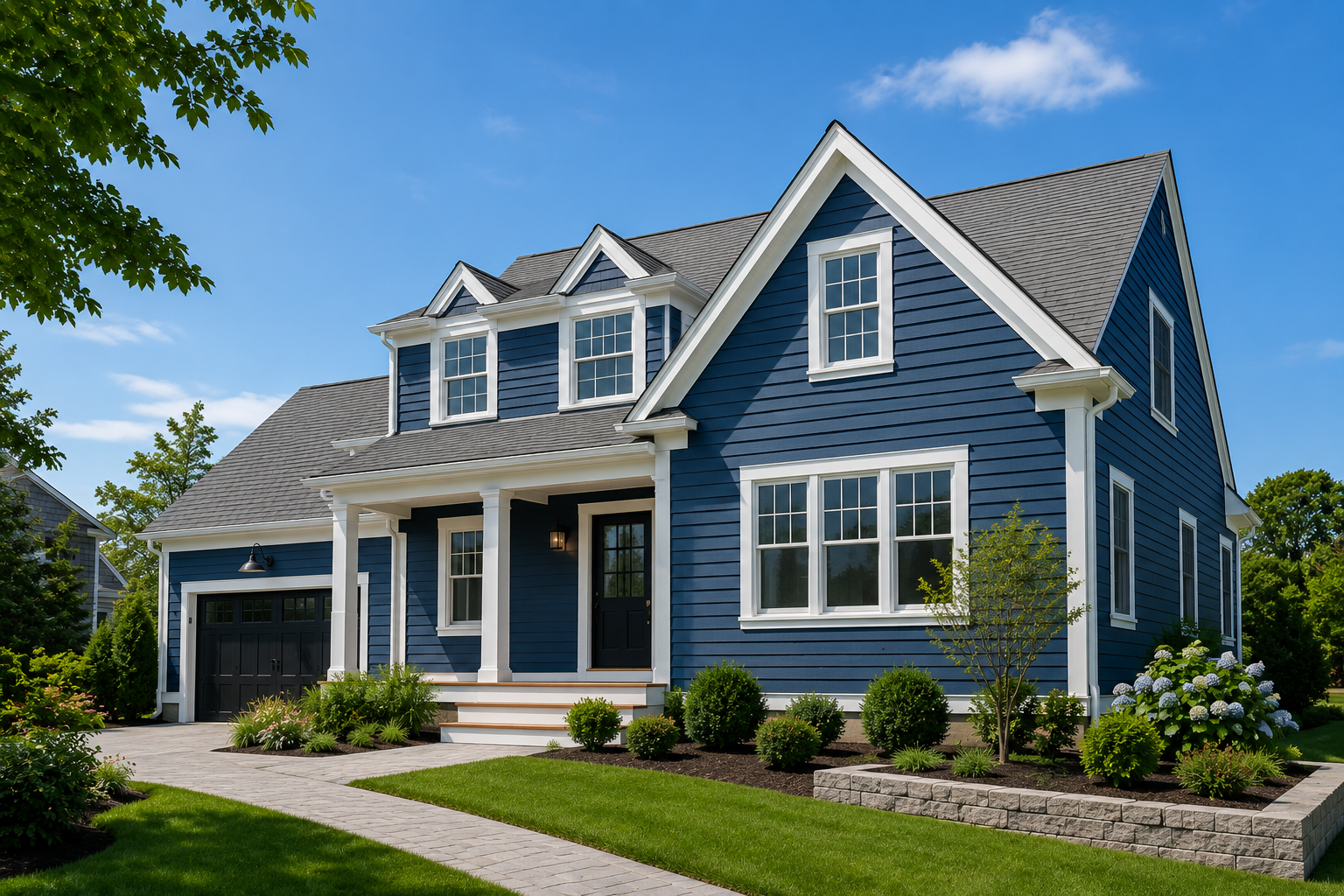 Freshly painted Cape Cod house exterior