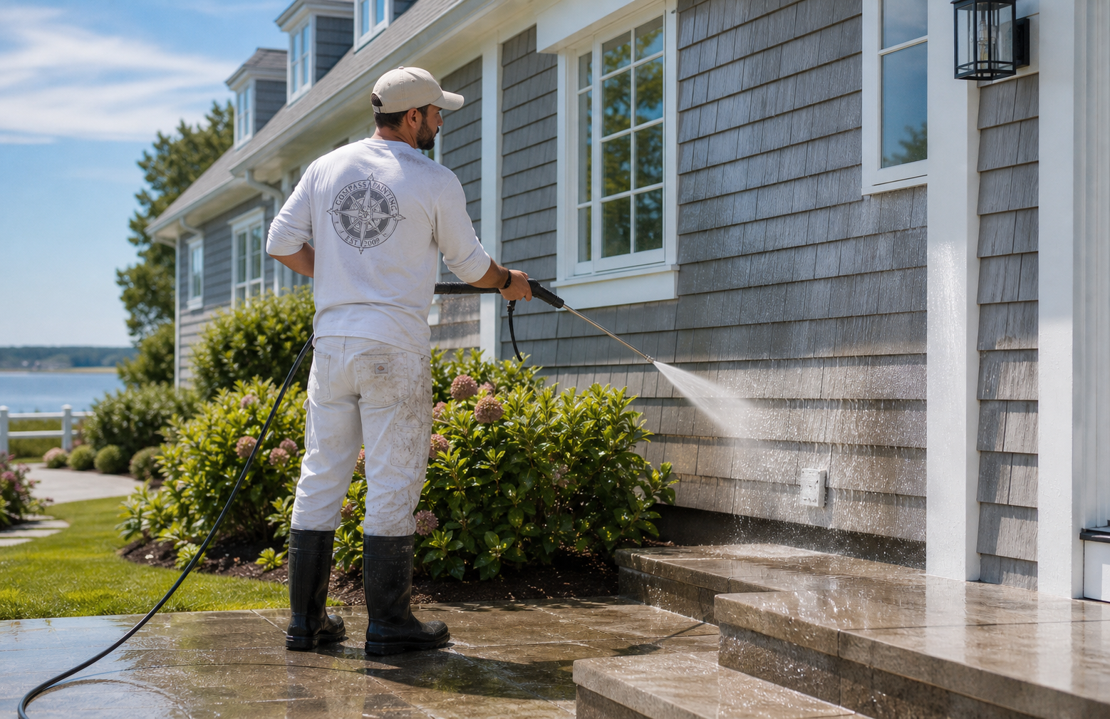 Pressure washing in Hyannis by Compass Painting