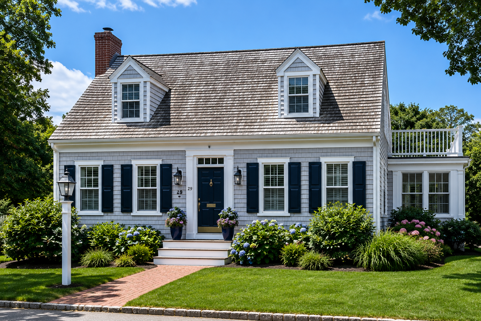 Freshly painted home exterior in Hyannis, MA by Compass Painting
