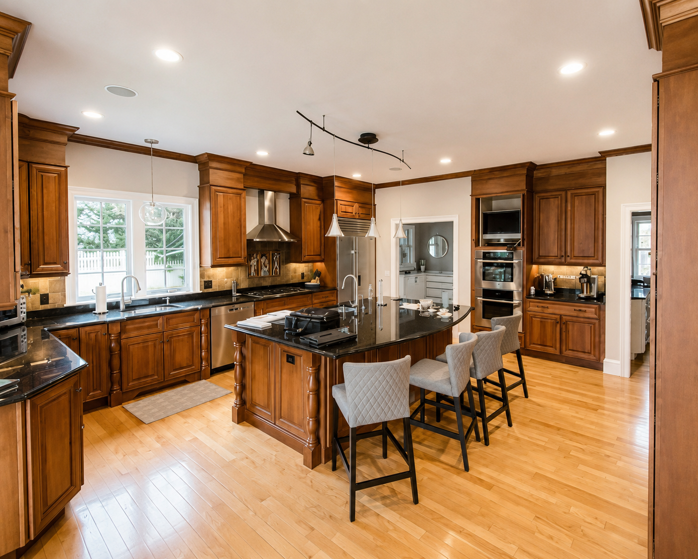 Finished Cape Cod kitchen with freshly painted walls, ceilings, and trim
