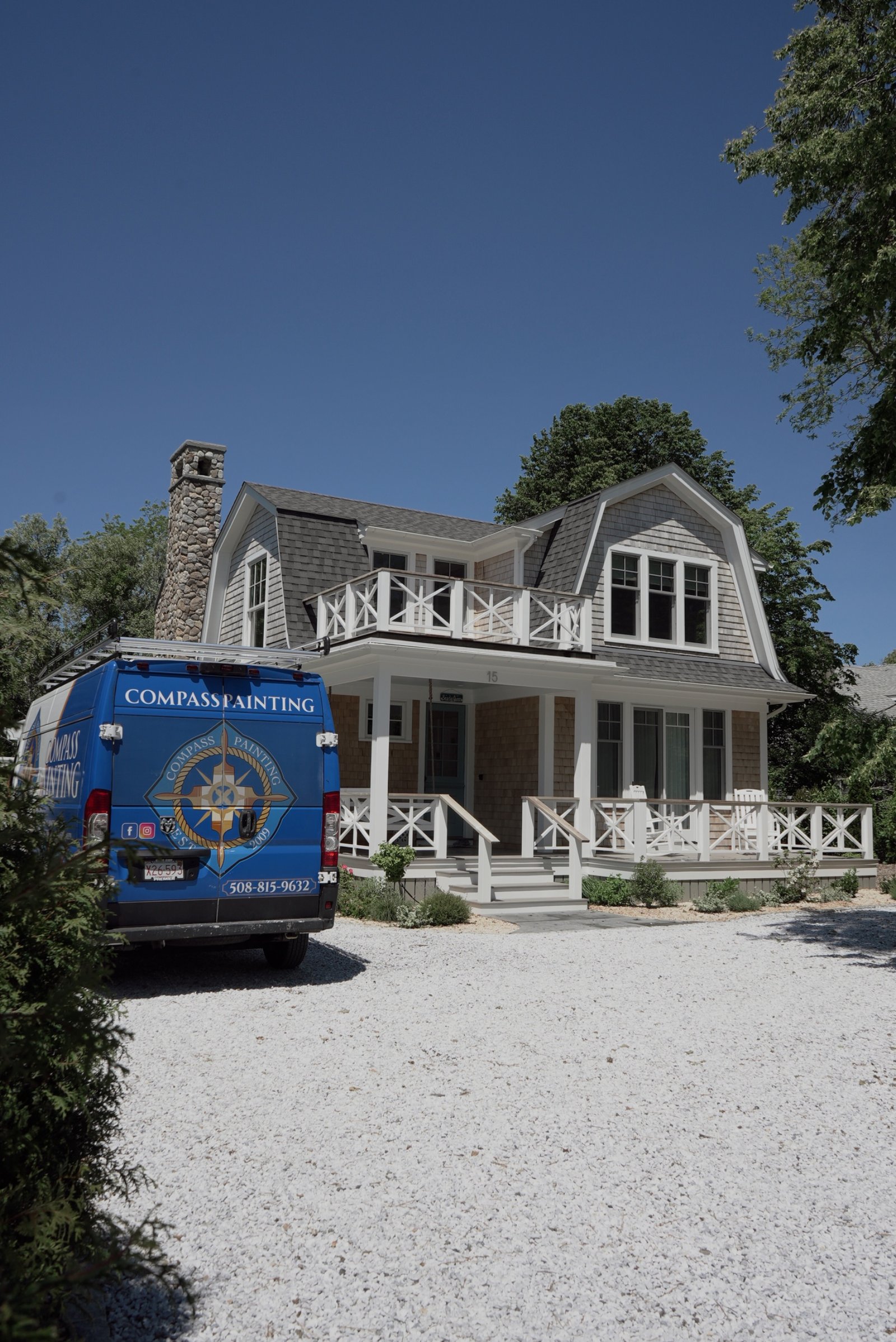 Exterior house painting in Hyannis MA by Compass Painting