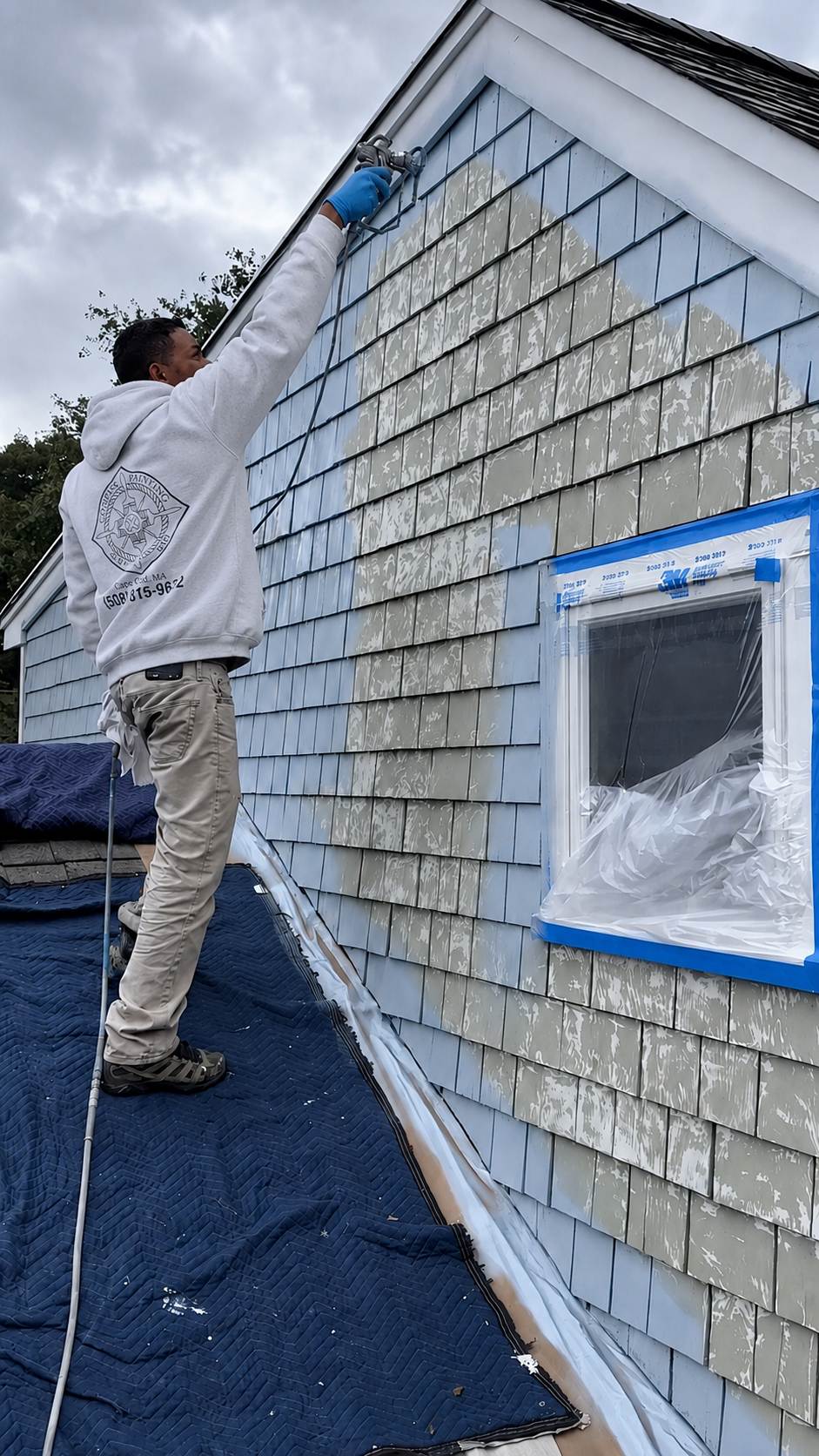Exterior house painting in Hyannis MA by Compass Painting