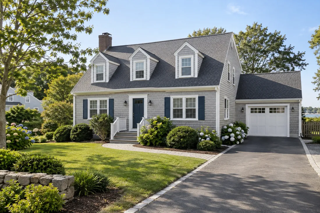 Clean Cape Cod home exterior after professional house washing
